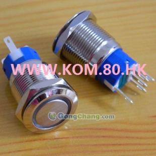 供應K19-A帶燈金屬按鈕開關 高質量解決方案，安裝直徑19MM
